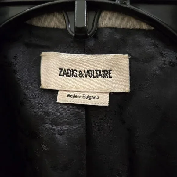 Zadig & Voltaire Mulan Double Breasted Grey Coat Size S New - Picture 10 of 16
